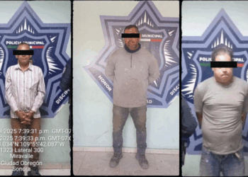 Captura  UMAV a tres hombres por violencia familiar en Cajeme