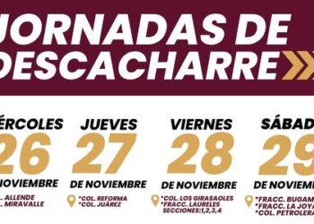 Jornada de Descacharre  en colonias de Navojoa