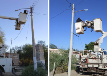 Rehabilita el Ayuntamiento de Guaymas luminarias de las comunidades de Palo Verde y Punta de Agua