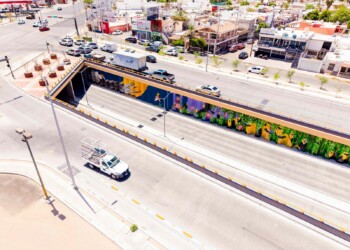 Avanza 95 por ciento intervención de mural en el paso a desnivel de Colosio y Solidaridad