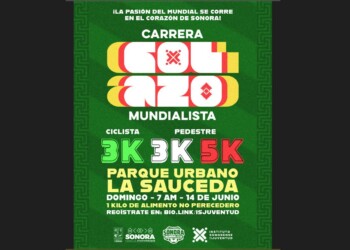 *Invita Gobierno de Sonora a participar en la Carrera Golazo Mundialista en el Bosque Urbano La Sauceda*